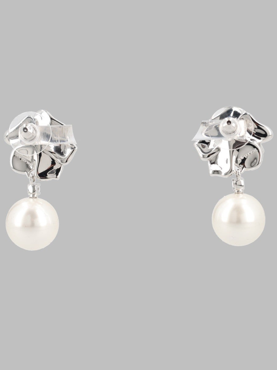 self-portrait Women's Orecchini Mini Con Perla Cristalli Silver