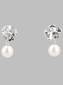self-portrait Women's Orecchini Mini Con Perla Cristalli Silver
