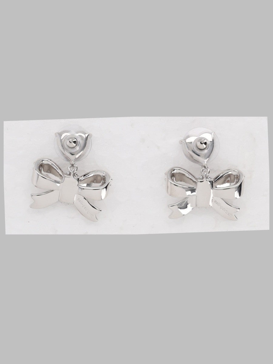 self-portrait Women's Orecchini Pendenti Con Fiocco Cristalli Silver