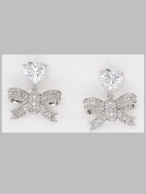 self-portrait Women's Orecchini Pendenti Con Fiocco Cristalli Silver