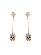 Alexander McQueen Women's Drop Skull Earrings Gold