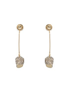 Alexander McQueen Women's Drop Skull Earrings Gold, view 2