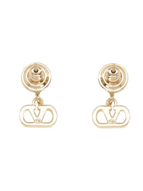 Valentino Women's Orecchini Vlogo Signature Con Perla Gold