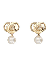 Valentino Women's Orecchini Vlogo Signature Con Perla Gold