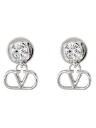 Valentino Women's Vlogo Signature Earrings with Strass Silver