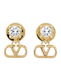 Valentino Women's Orecchini Vlogo Signature Con Strass Gold