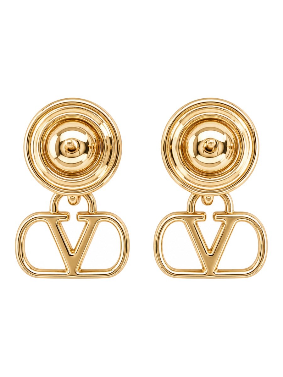 Valentino Women's Orecchini Vlogo Signature Con Strass Gold