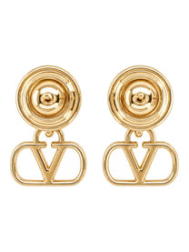 Valentino Women's Orecchini Vlogo Signature Con Strass Gold