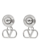 Valentino Women's Vlogo Signature Earrings with Strass Silver, view 2