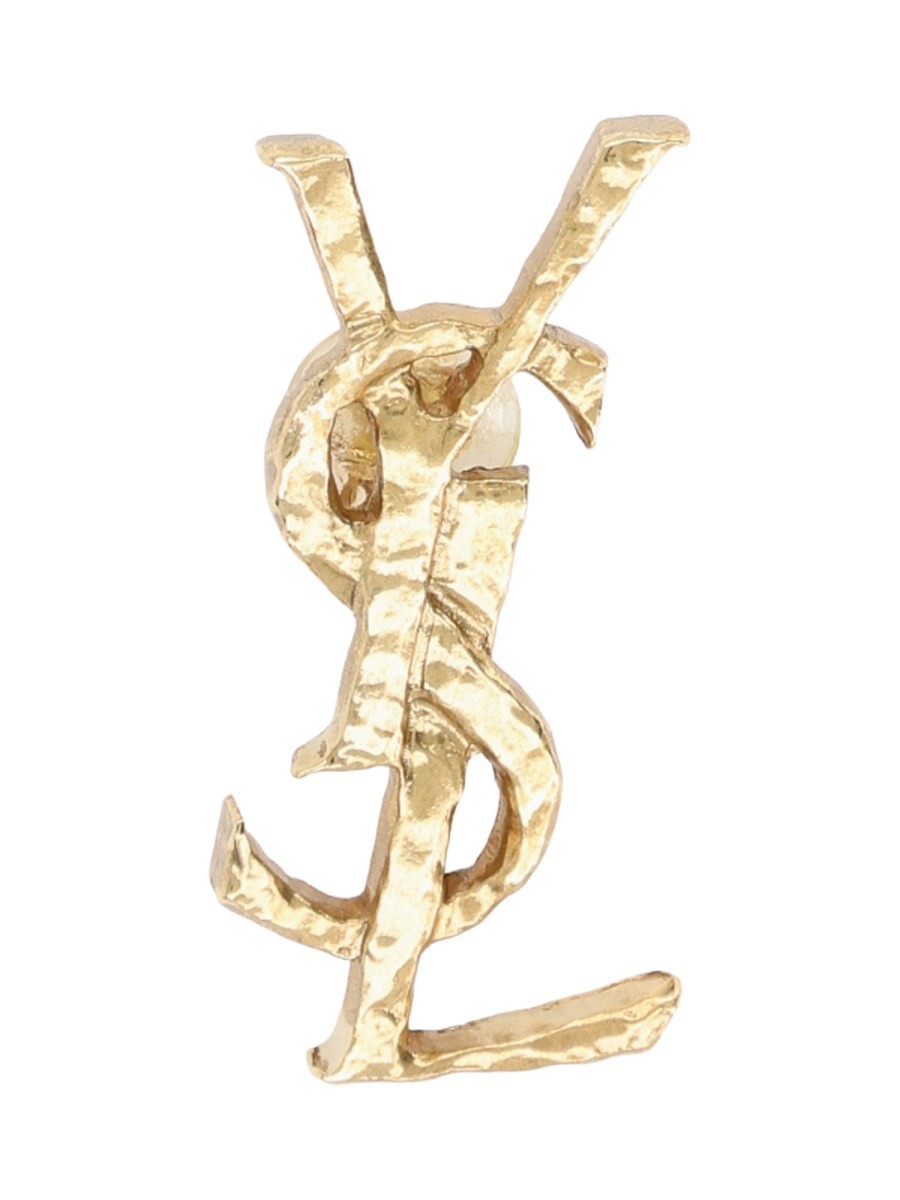 Saint Laurent Women's Orecchino Cassandre in Metallo Gold