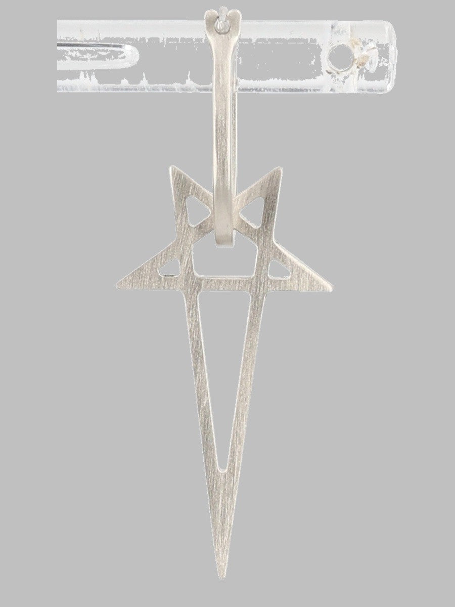 Rick Owens Unisex Orecchino Pentagram Silver