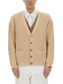 Moschino Men's Organic Cotton Blend Cardigan Beige