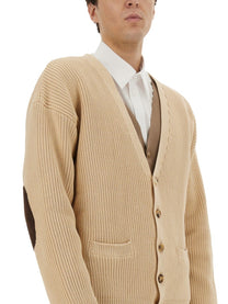 Moschino Men's Organic Cotton Blend Cardigan Beige