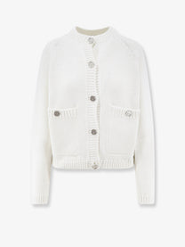 Toteme Women's Organic Cotton Cardigan White