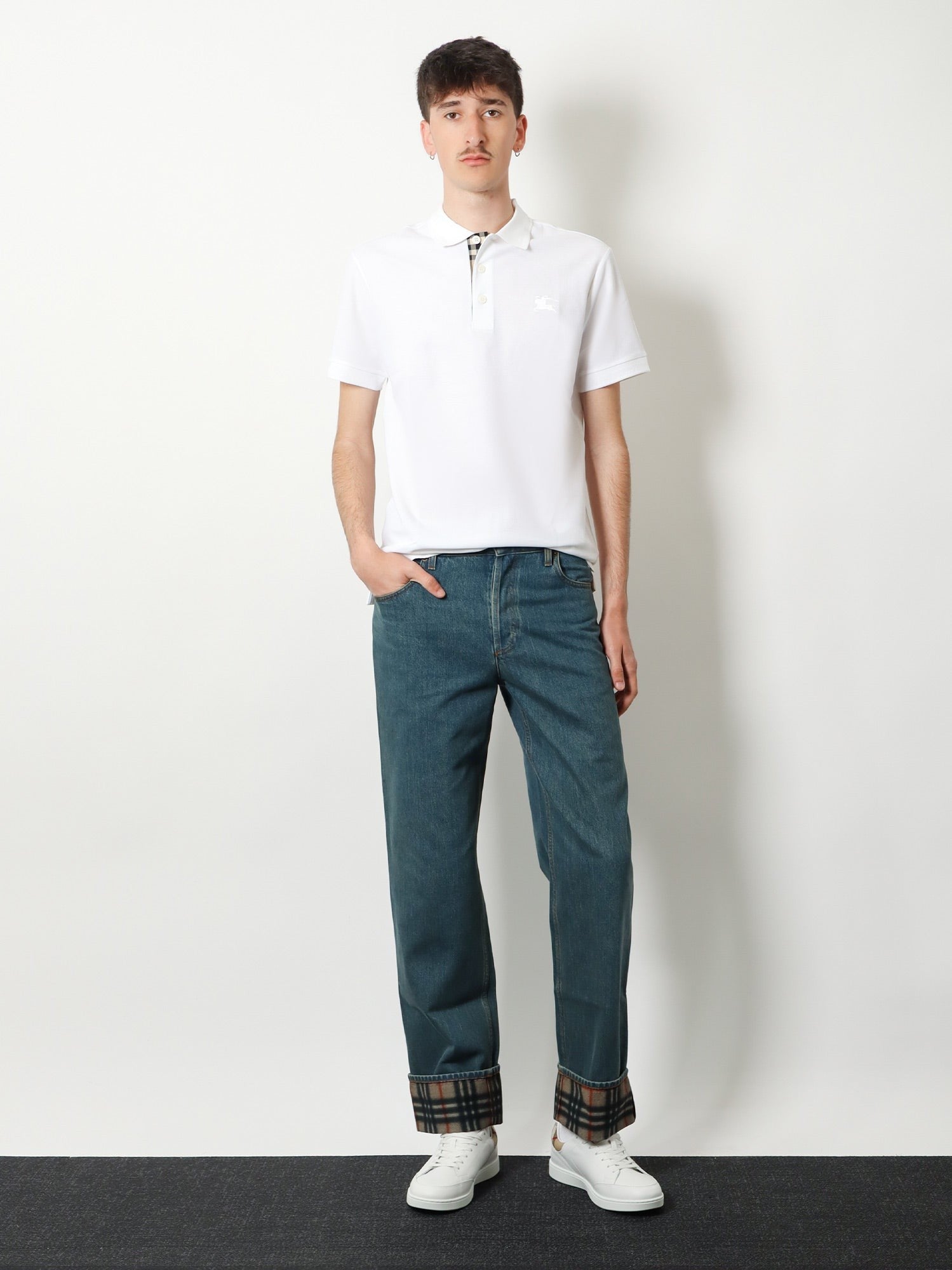 Burberry Men's Organic Cotton Polo Shirt White