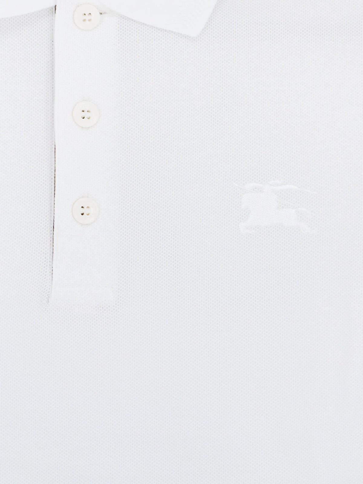Burberry Men's Organic Cotton Polo Shirt White, view 5