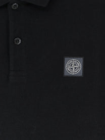 Stone Island Men's Organic Cotton Polo Shirt Black