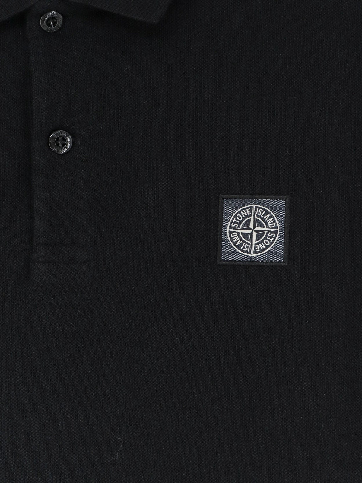 Stone Island Men's Organic Cotton Polo Shirt Black, view 3