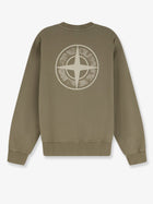 Stone Island Men's Organic Cotton Sweatshirt Green, view 2