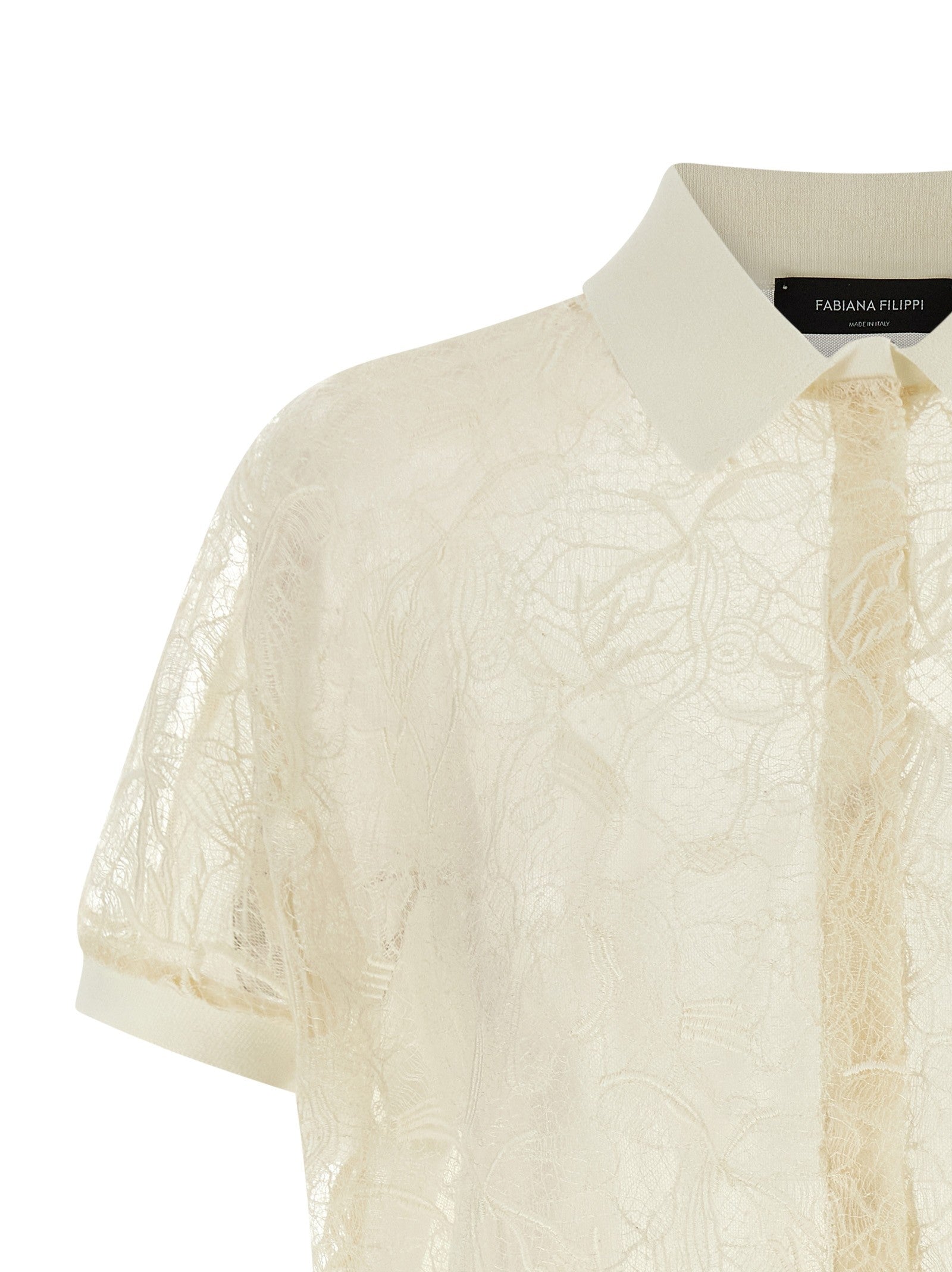 Fabiana Filippi Organza Lace Cardigan Beige