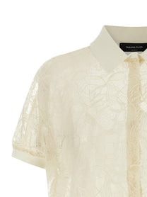 Fabiana Filippi Organza Lace Cardigan Beige