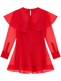 Ganni Women's Organza Mini Dress Red