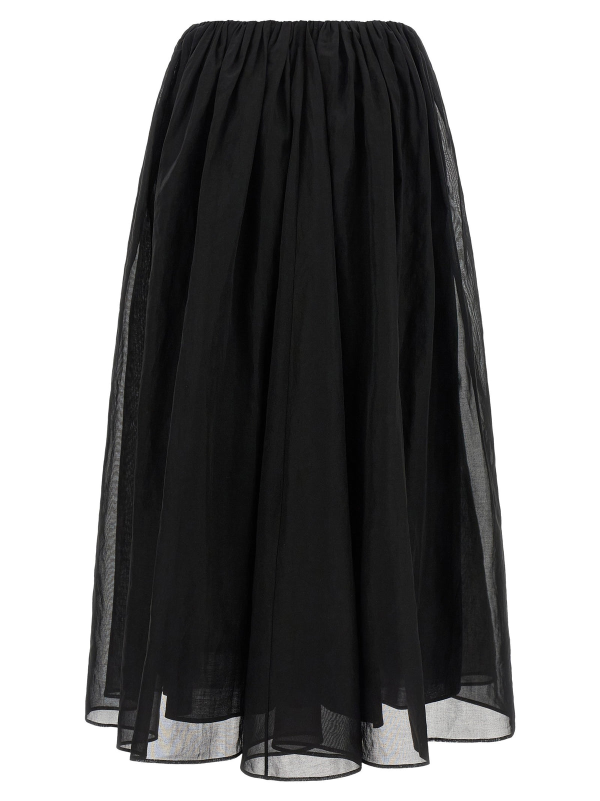 Brunello Cucinelli Organza Skirt Black, view 2