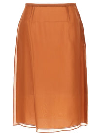Prada Organza Skirt Brown