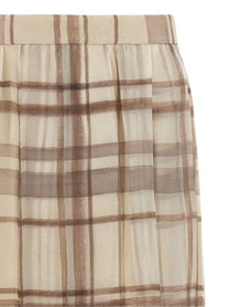 Brunello Cucinelli Organza Skirt Beige