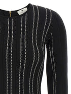 Elisabetta Franchi Origami Knit Dress Black, view 3