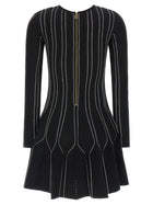 Elisabetta Franchi Origami Knit Dress Black, view 2