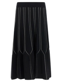 Elisabetta Franchi Origami Knit Skirt Black