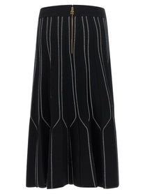 Elisabetta Franchi Origami Knit Skirt Black