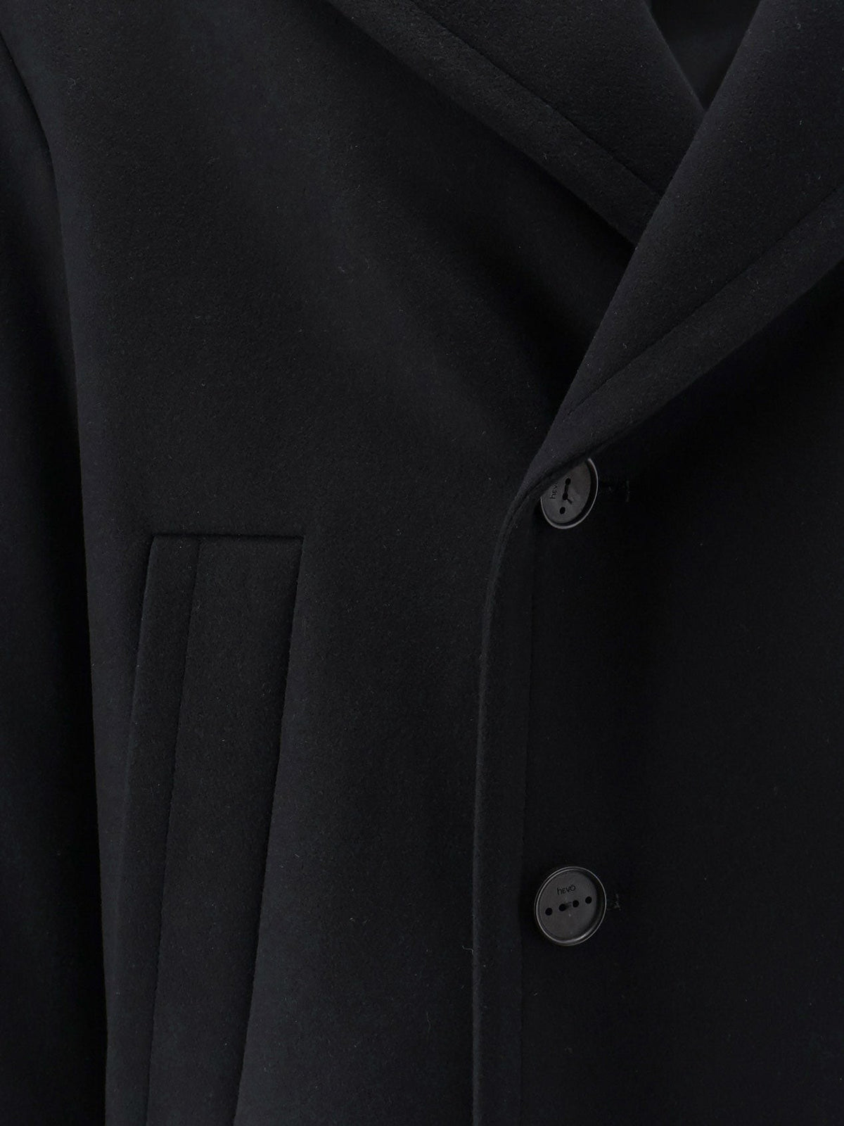 Hevò Men's Orno Virgin Wool Blend Coat Black, view 3