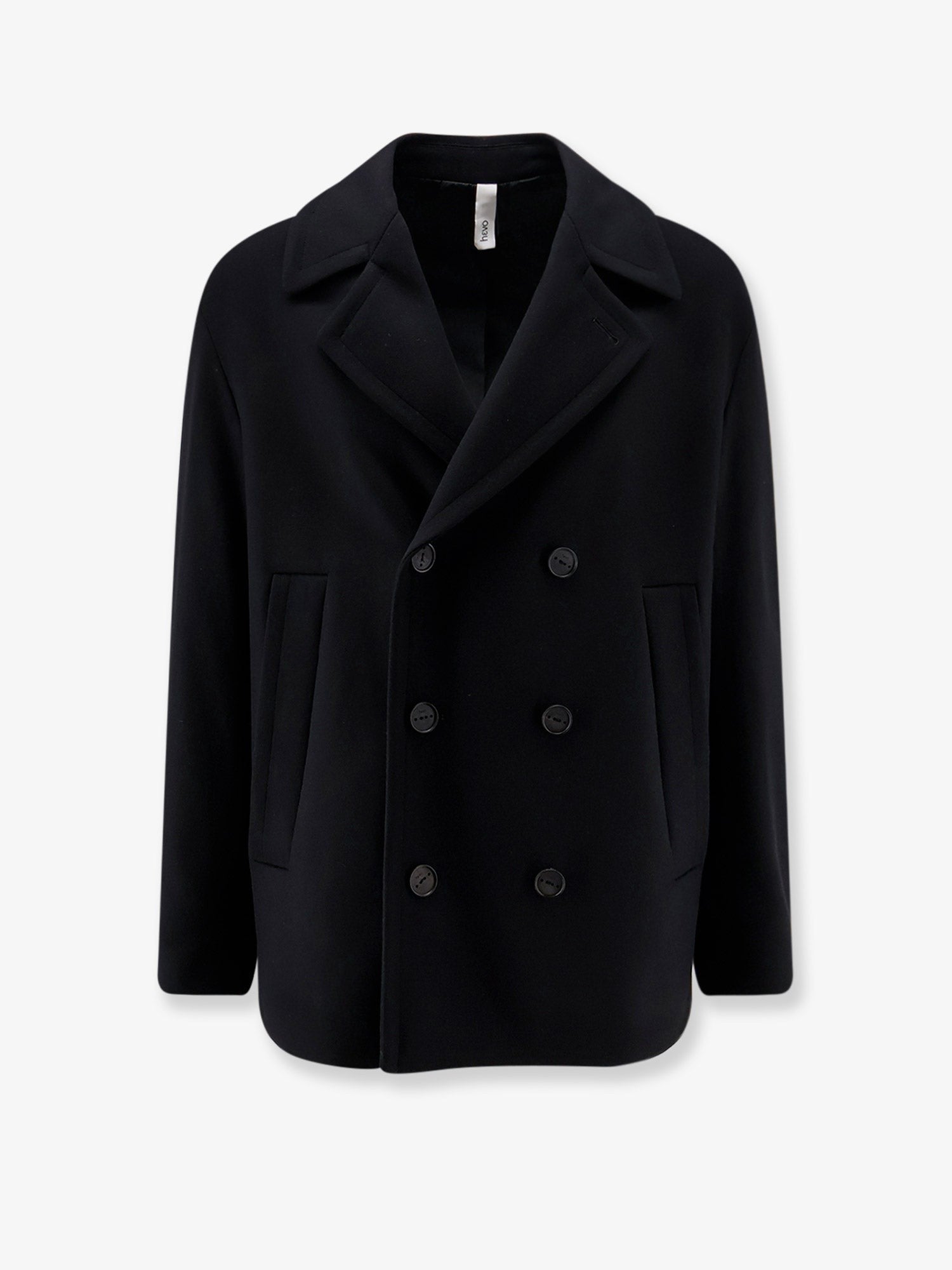Hevò Men's Orno Virgin Wool Blend Coat Black