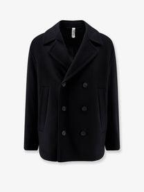 Hevò Men's Orno Virgin Wool Blend Coat Black