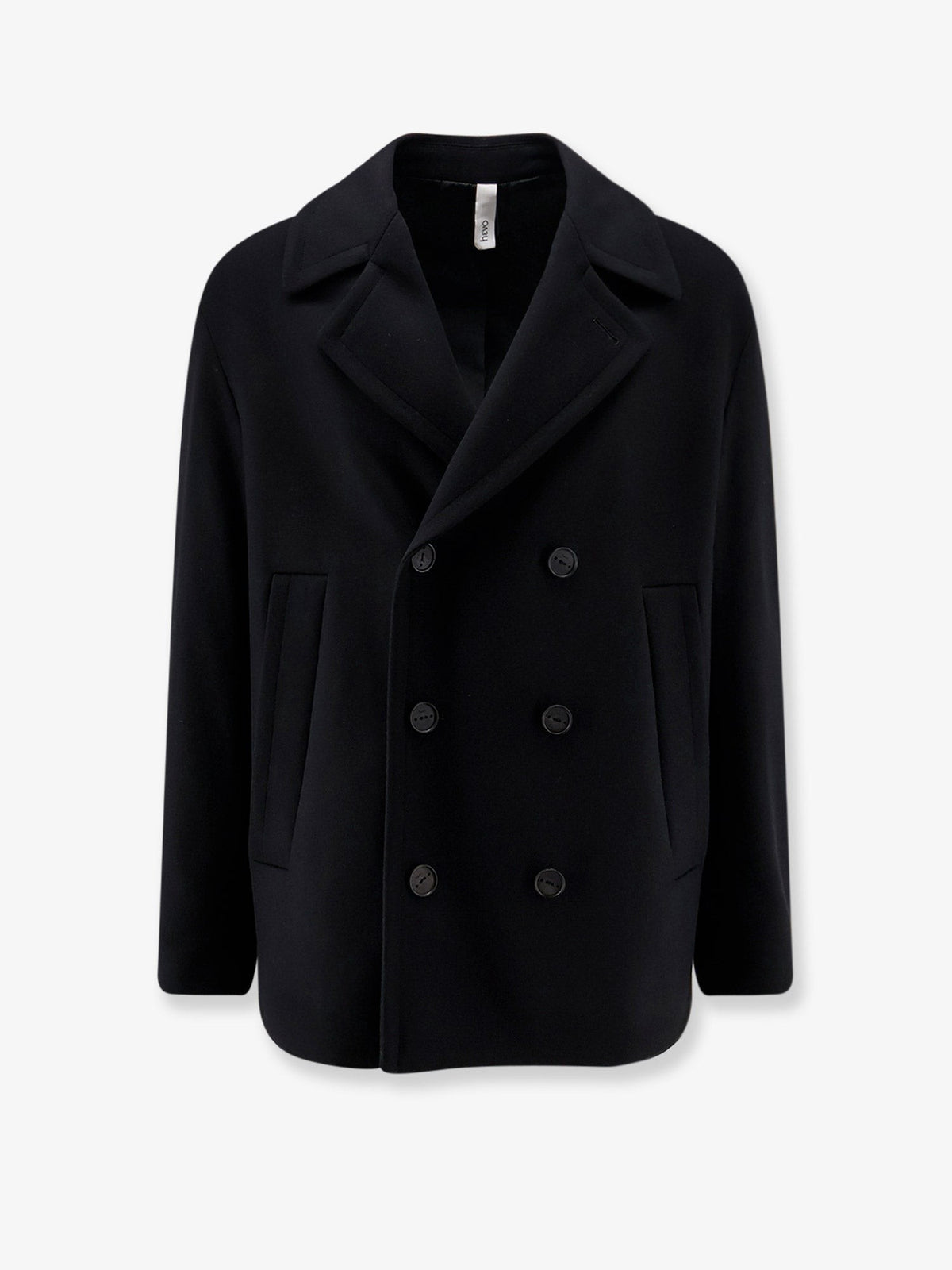 Hevò Men's Orno Virgin Wool Blend Coat Black