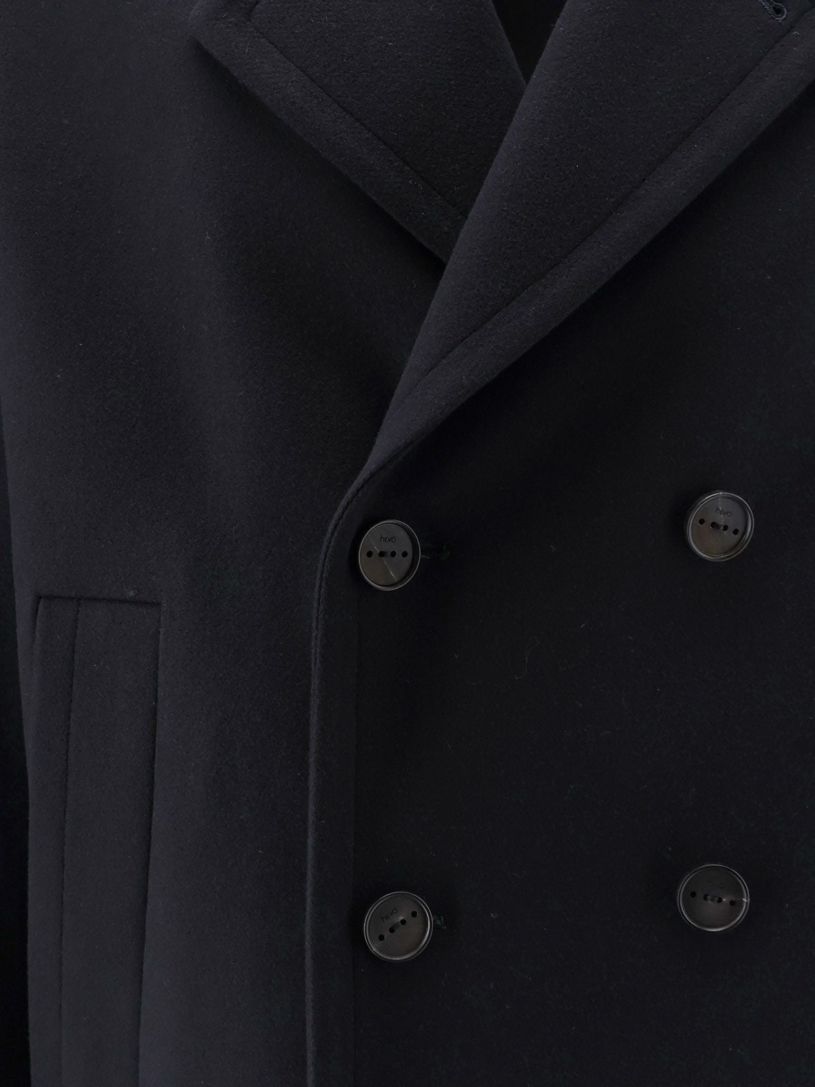 Hevò Men's Orno Virgin Wool Blend Peacoat Blue