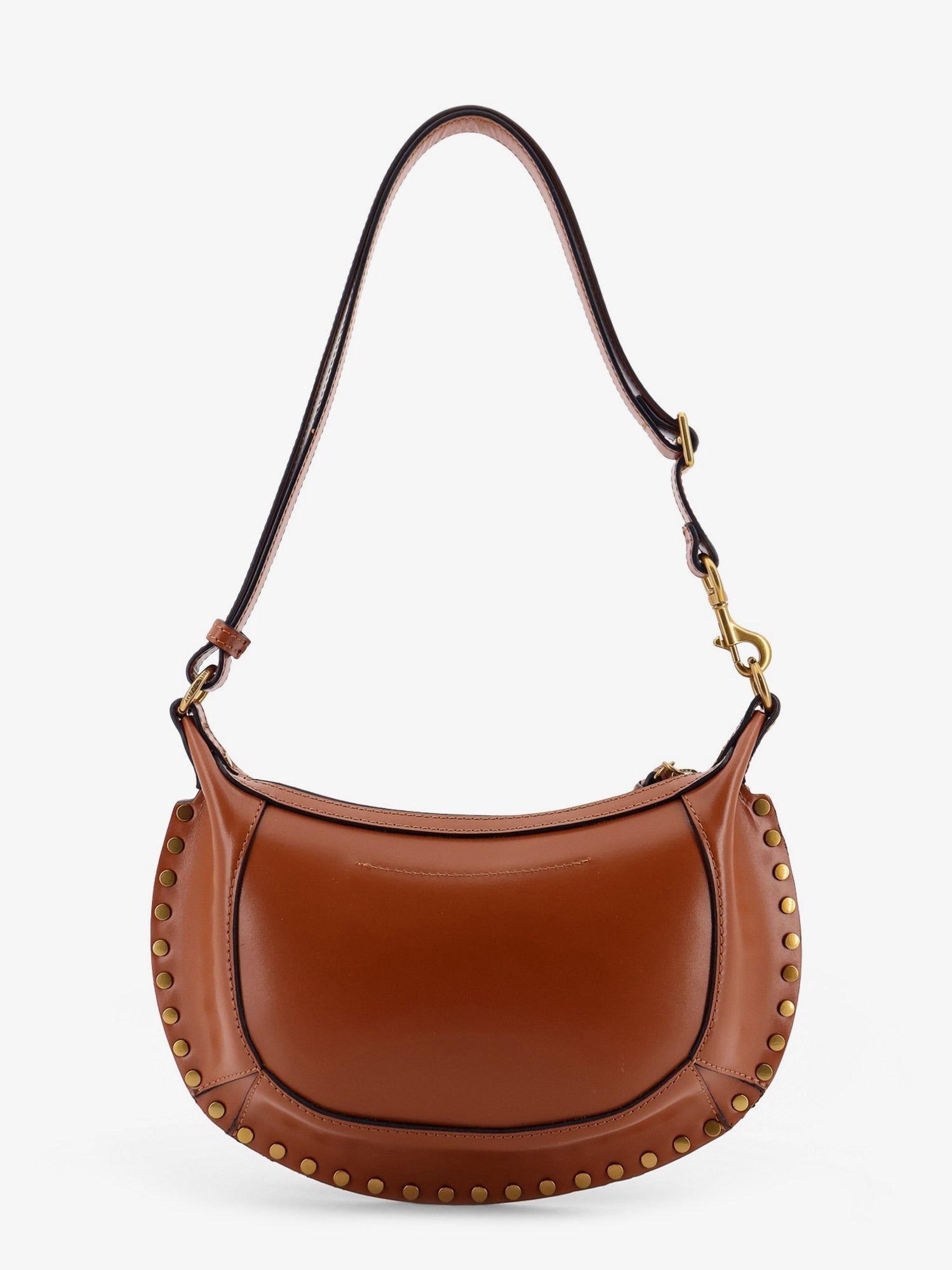 ISABEL MARANT Women's Oskan Moon Leather Crossbody Bag Brown