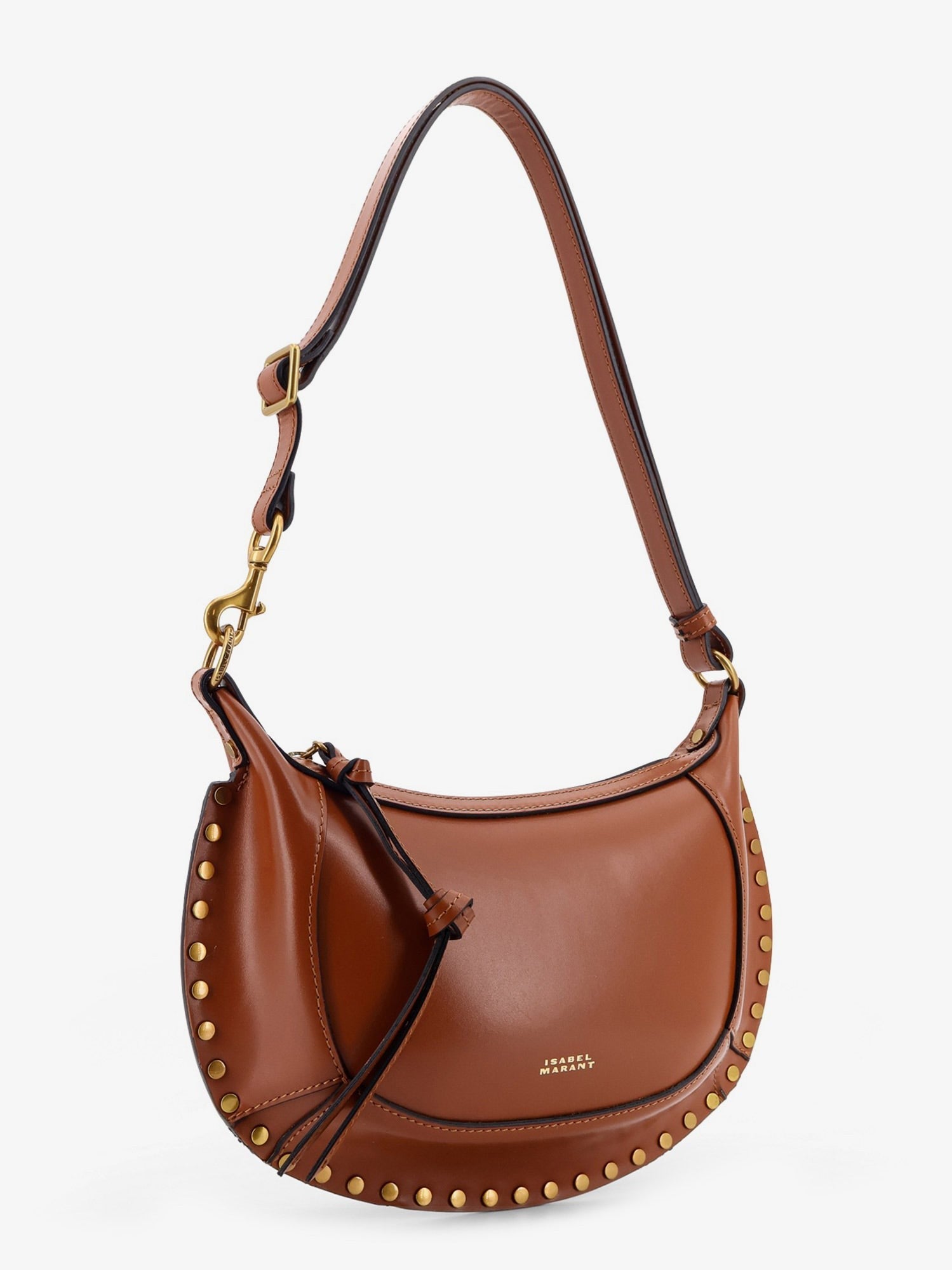 ISABEL MARANT Women's Oskan Moon Leather Crossbody Bag Brown