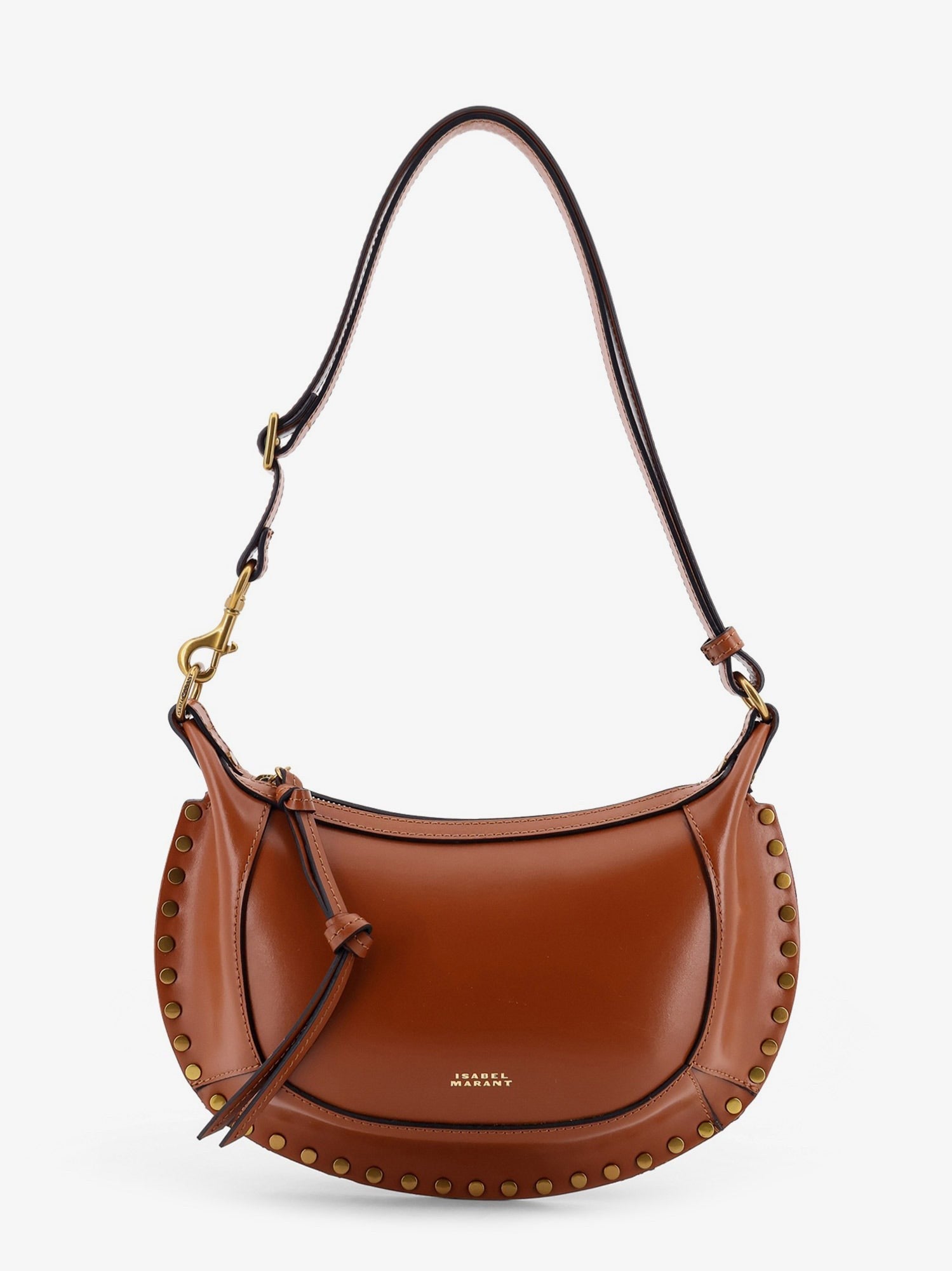 ISABEL MARANT Women's Oskan Moon Leather Crossbody Bag Brown