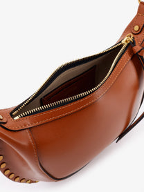 ISABEL MARANT Women's Oskan Moon Leather Crossbody Bag Brown