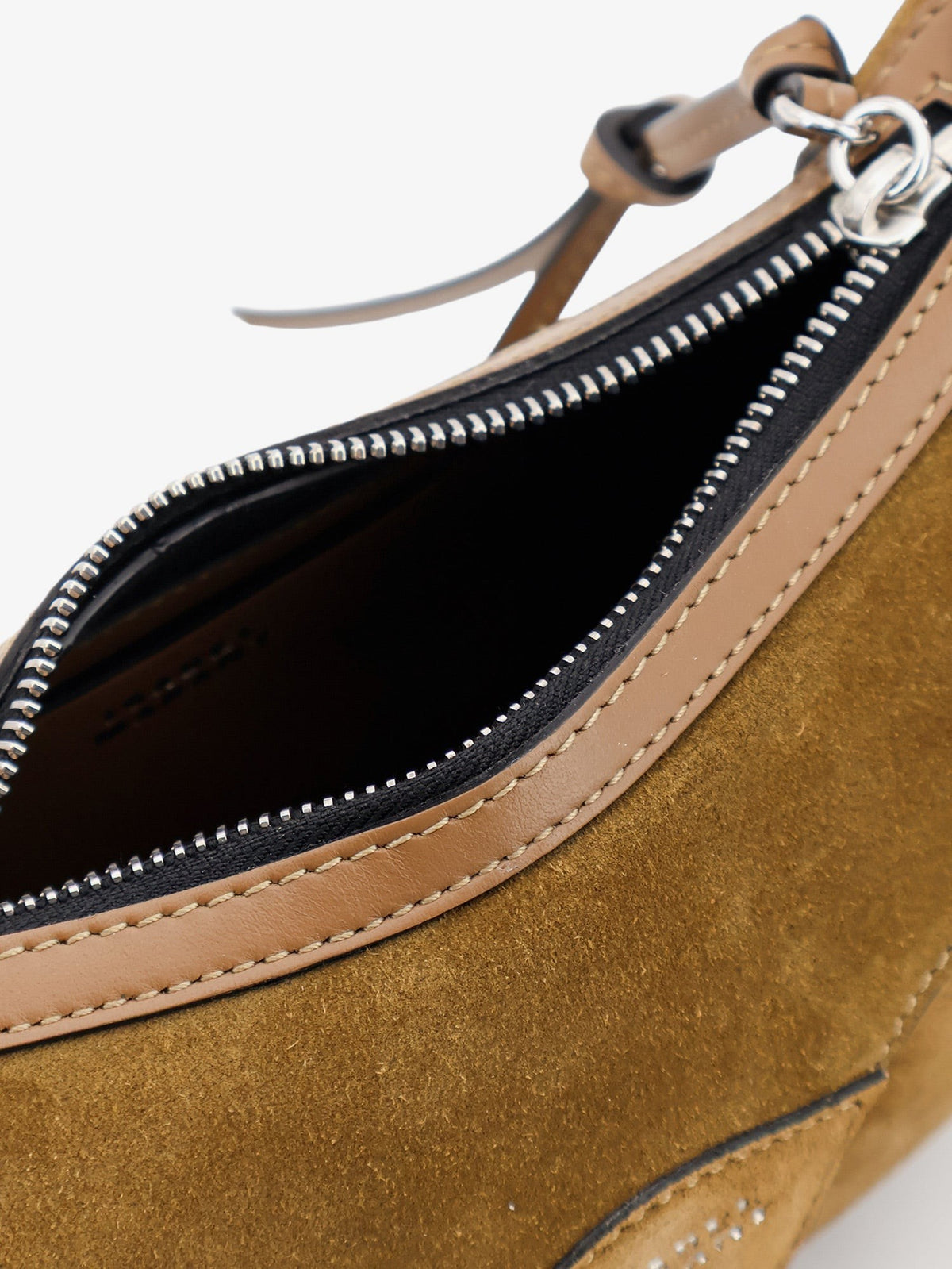 ISABEL MARANT Women's Oskan Moon Suede Shoulder Bag Beige