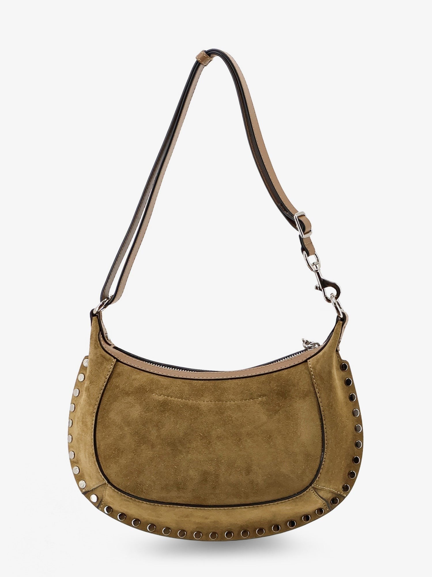 ISABEL MARANT Women's Oskan Moon Suede Shoulder Bag Beige