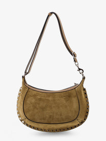 ISABEL MARANT Women's Oskan Moon Suede Shoulder Bag Beige