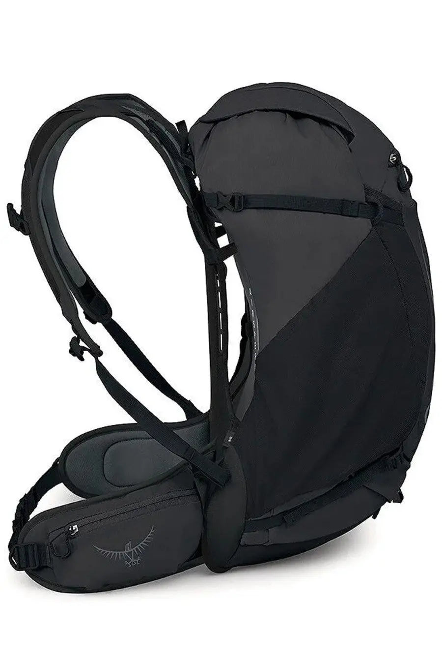 Black osprey unisex zaino hikelite backpack with sleek minimalist design and subtle gray accents on shoulder straps