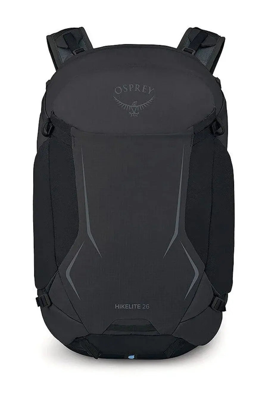 Dark gray osprey unisex zaino hikelite black backpack with silver accents and sleek modern design for hiking use