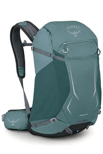 Osprey unisex zaino hikelite blue teal backpack with gray straps and matching side pocket for hiking use