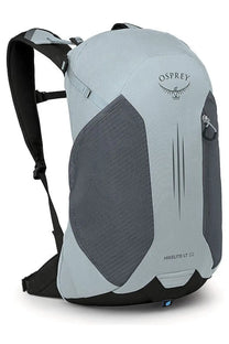 Osprey unisex zaino hikelite lt silver backpack in light and dark gray with mesh side panels and black shoulder straps