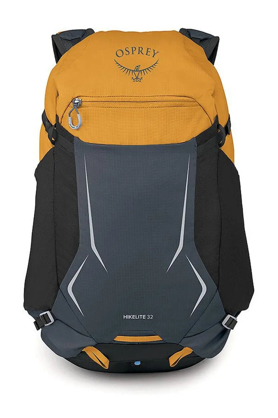 Osprey unisex zaino hikelite yellow backpack in yellow and dark gray with black accents and brand logo on top